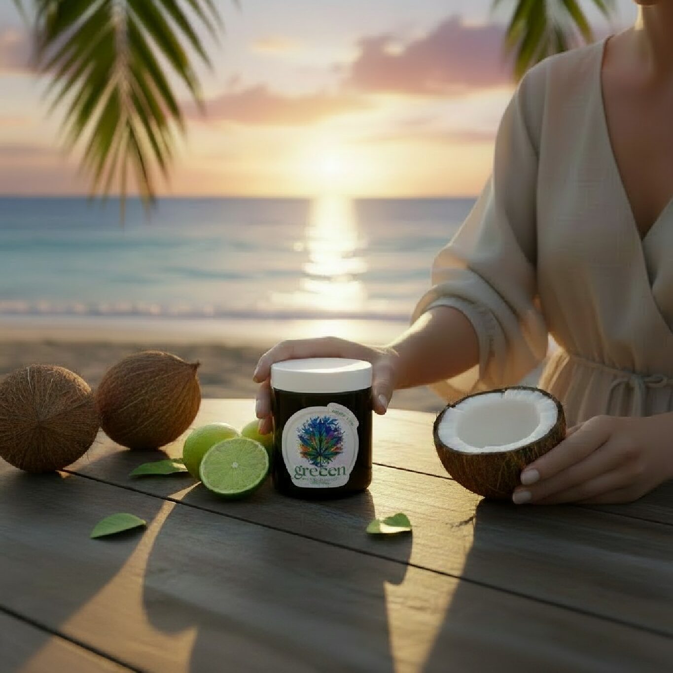 Aromatherapy, Massage Candle 400g - Coconut & Lime - CBD 500mg