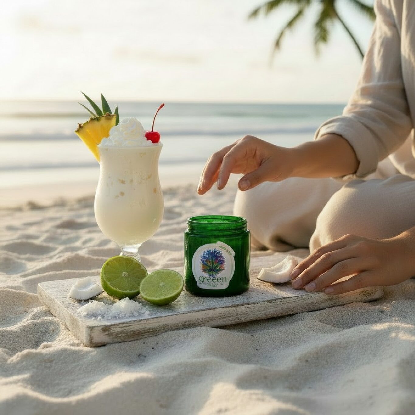 Aromatherapy, Massage Candle 210g - Coconut & Lime - CBD 200mg