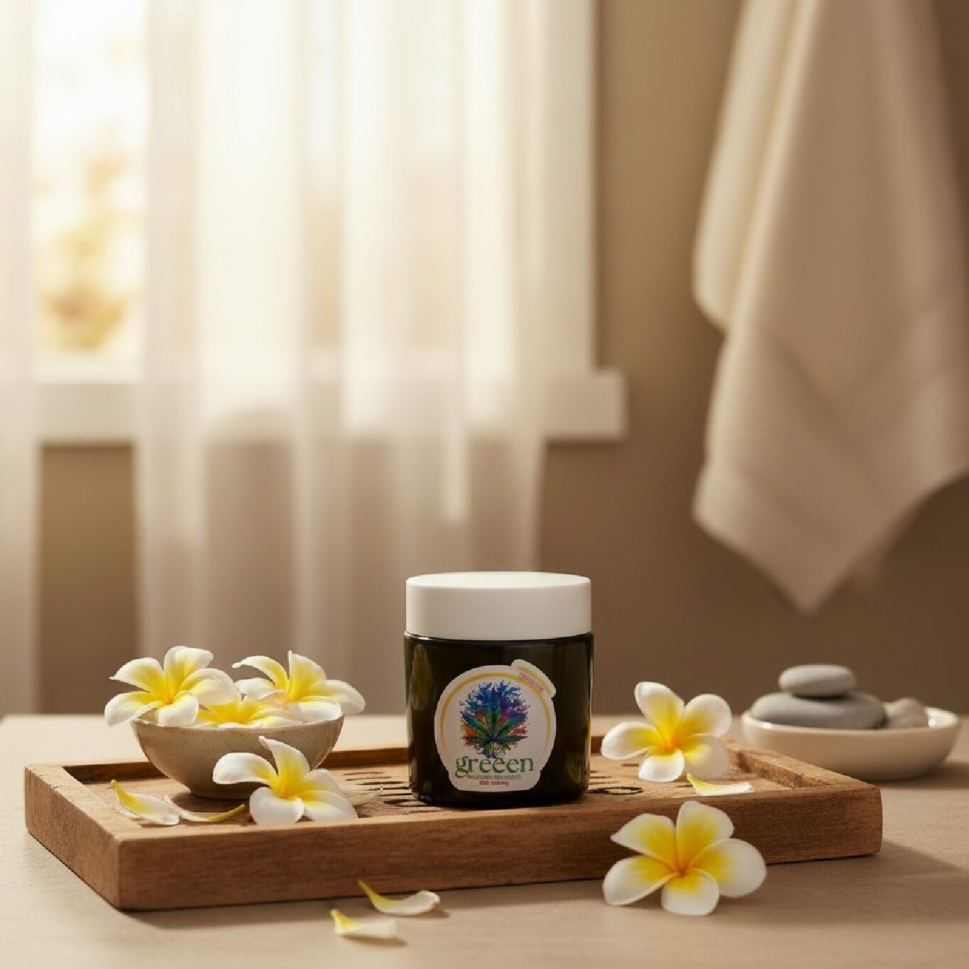 Aromatherapy, Massage Candle 210g - Frangipani - CBD 200mg