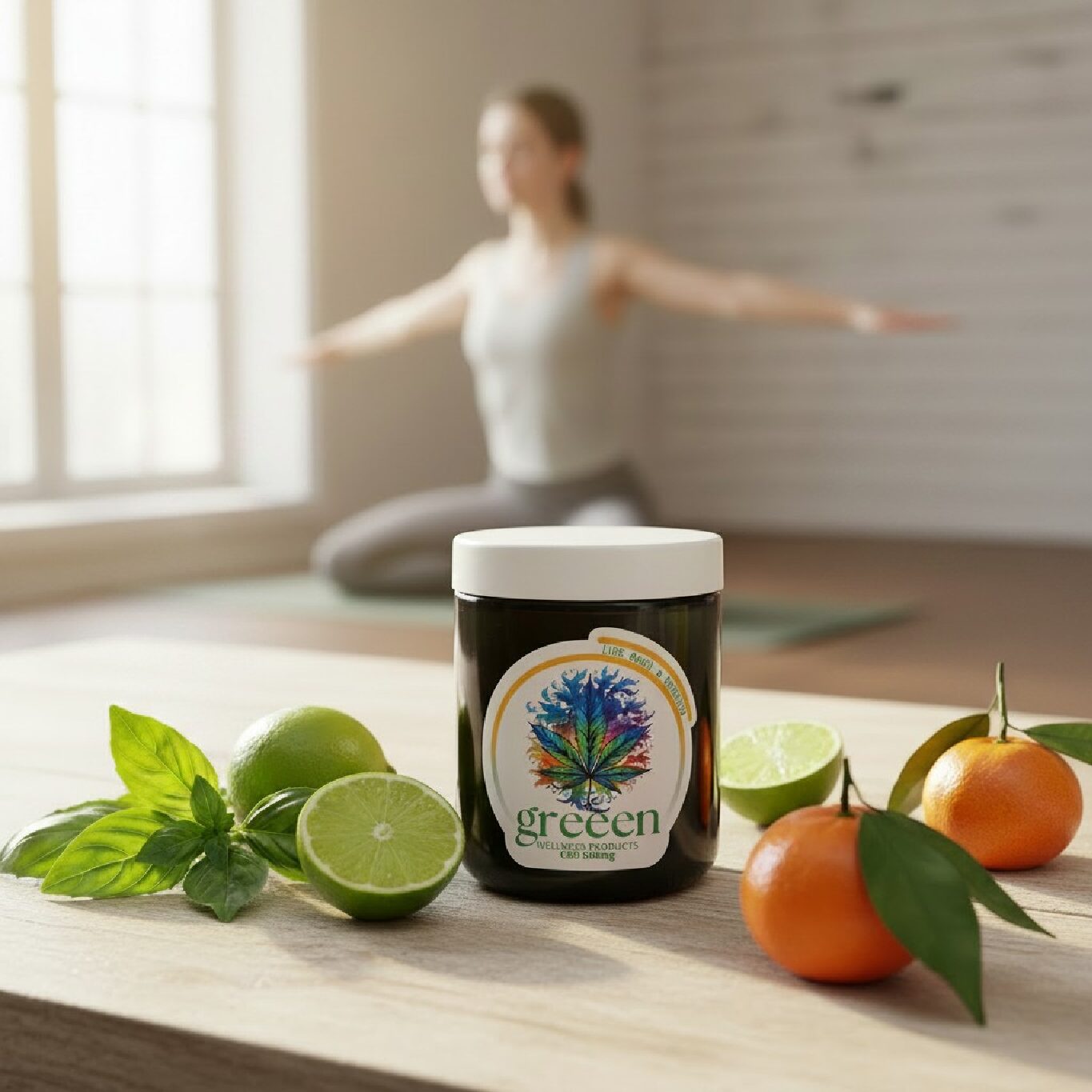 Aromatherapy, Massage Candle 400g - Lime Basil & Mandarin - CBD 500mg