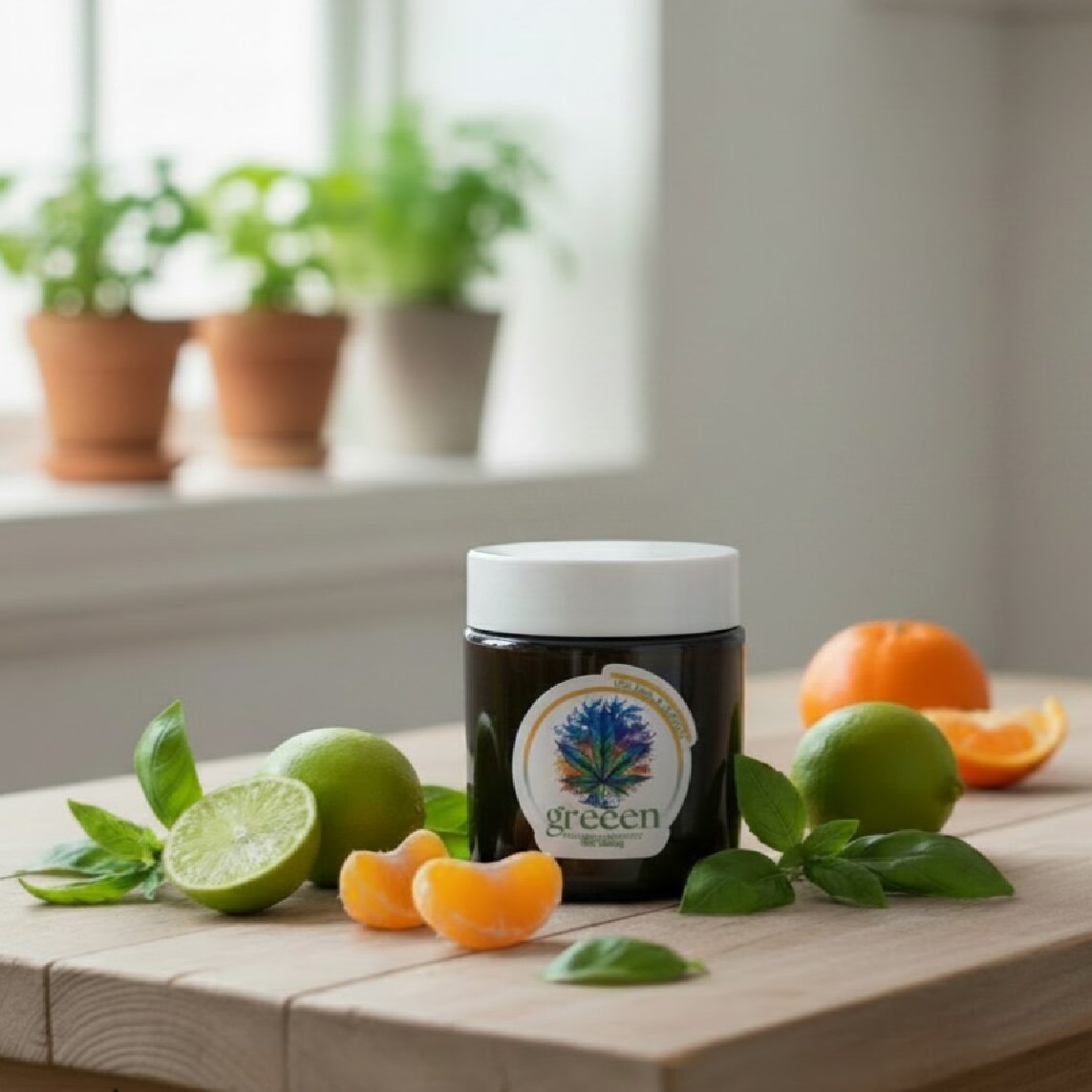 Aromatherapy, Massage Candle 210g - Lime Basil & Mandarin - CBD 200mg