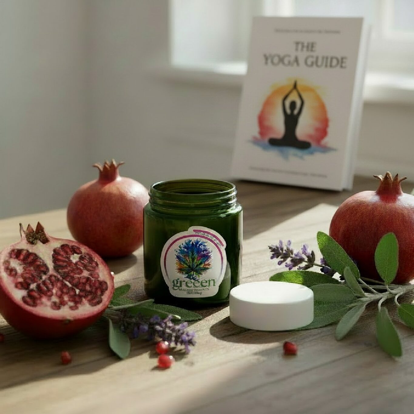 Aromatherapy, Massage Candle 210g - Pomegranate & Sage - CBD 200mg