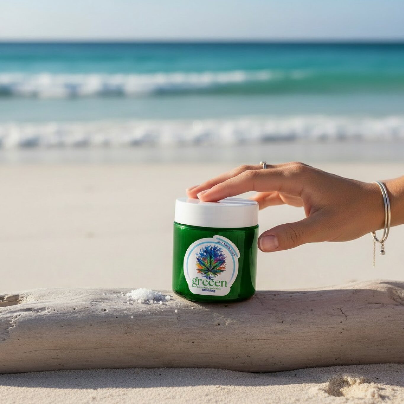 Aromatherapy, Massage Candle 210g - Salt Water & Sea - CBD 200mg