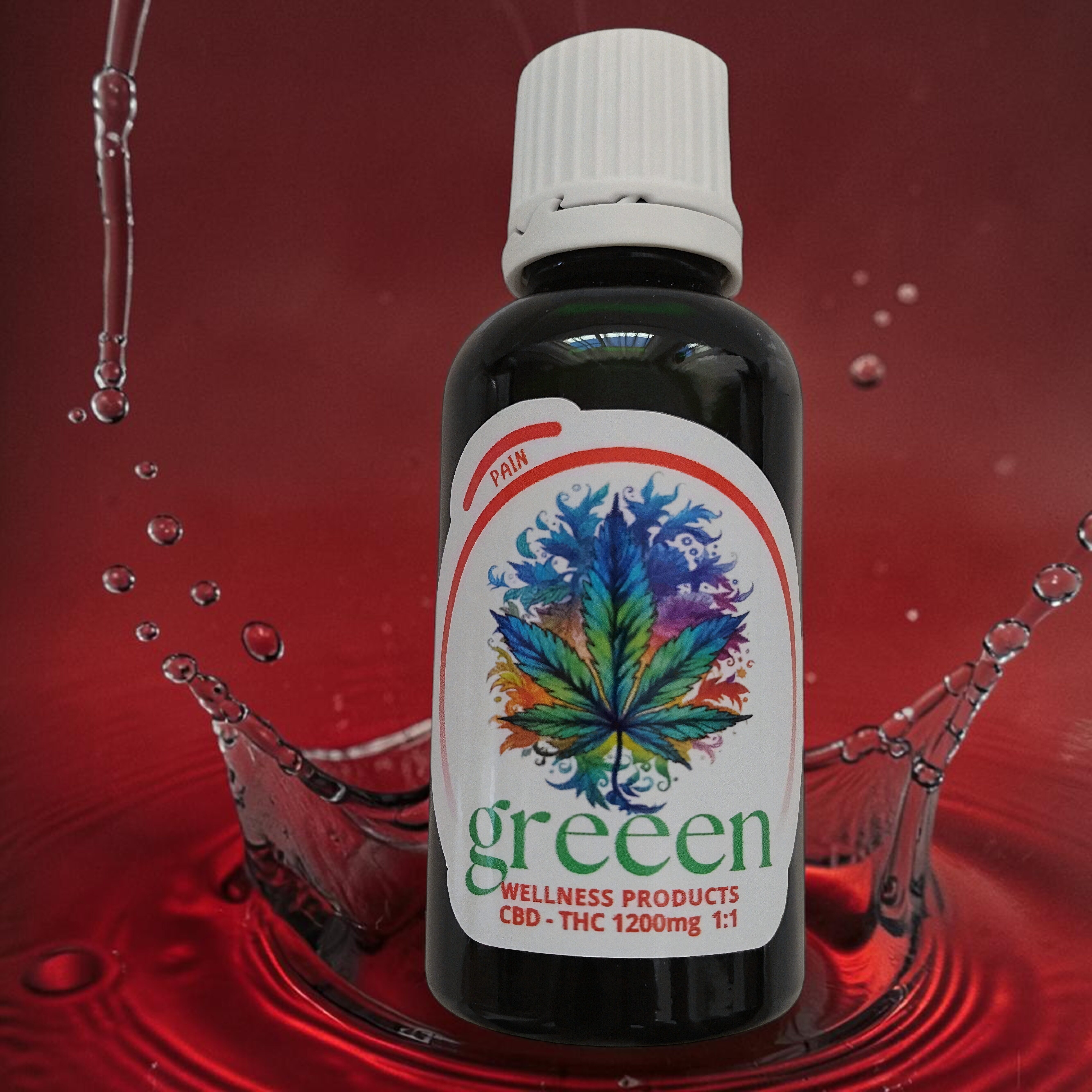 CBD Oil / Tincture 30ml - Pain - CBD/THC 1200mg 1:1 - Full Spectrum